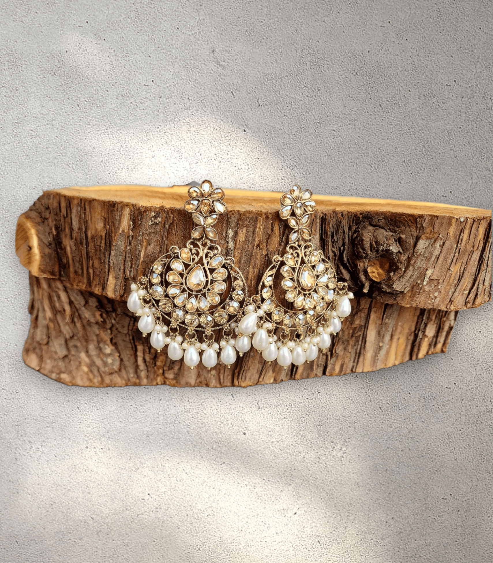 White Pearl Blossom Jhumka