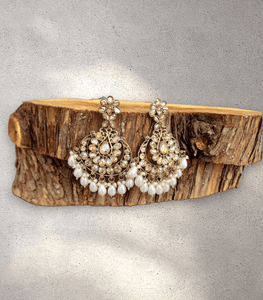 White Pearl Blossom Jhumka