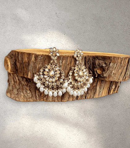 White Pearl Blossom Jhumka