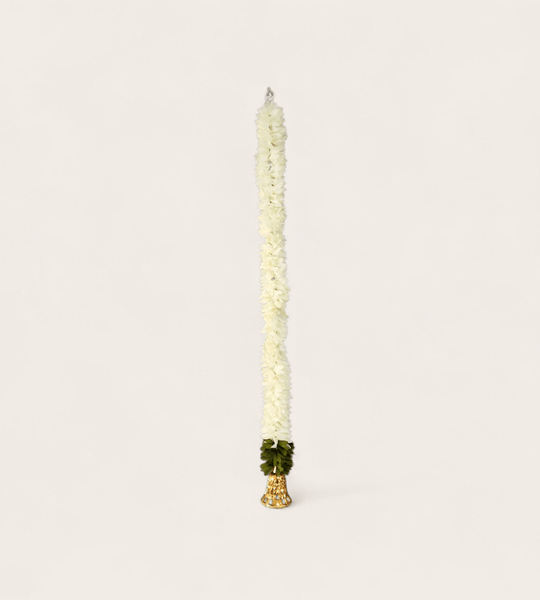 Short White  and Gold Floral Bell Garland (60 cm)