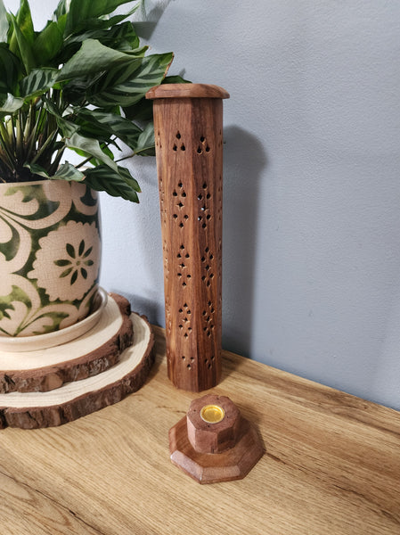 Wooden Incense and Cone Holder