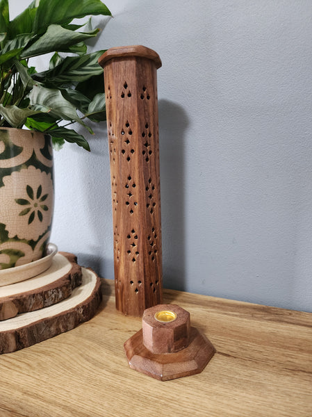 Wooden Incense and Cone Holder