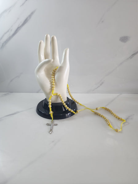 Yellow Rosary with Cross