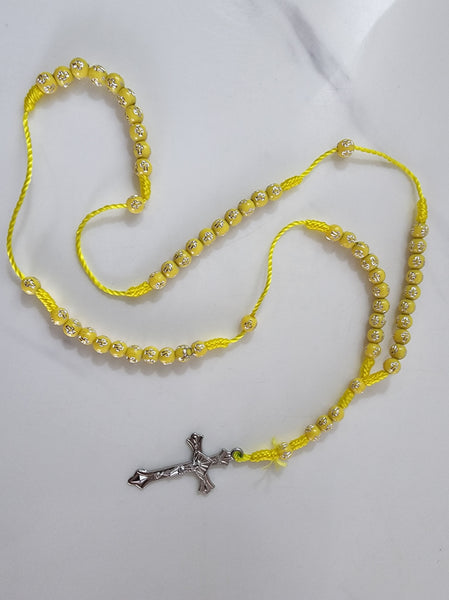 Yellow Rosary with Cross