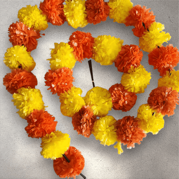 Orange and Yellow Marigold Garland (1.4 m)