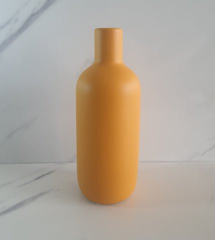 Yellow Slim-Neck Ceramic Vase