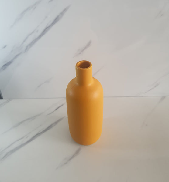Yellow Slim-Neck Ceramic Vase