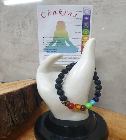 Lavastone Chakra Bracelet - Big Bead