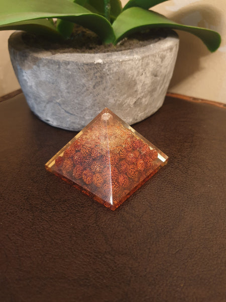 Rudraksha Aum Crystal Orgone Protection Pyramid