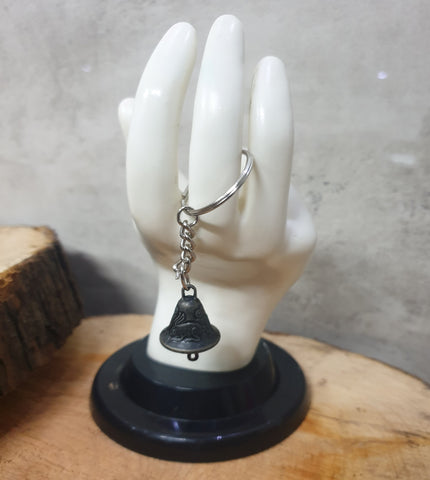 Vintage Buddhist Mantra Bell Keychain