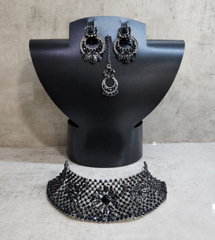 Black Choker Jewellery Set