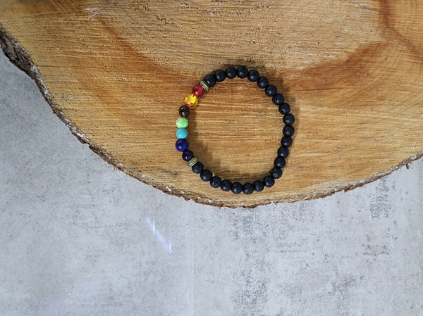 Lavastone Chakra Bracelet - Small Bead