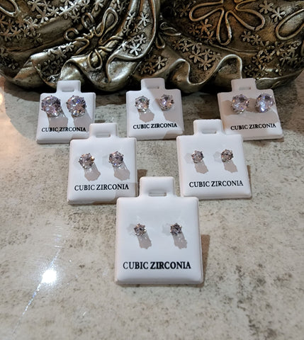 Clear Cubic Zirconia Earring Set