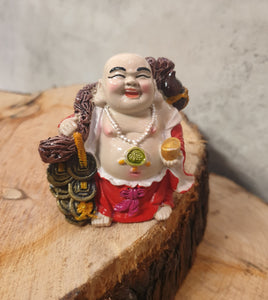 Laughing Buddha with Coins and Money Bag