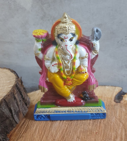 Ganesha Cast Marble Murthi (Flat back)