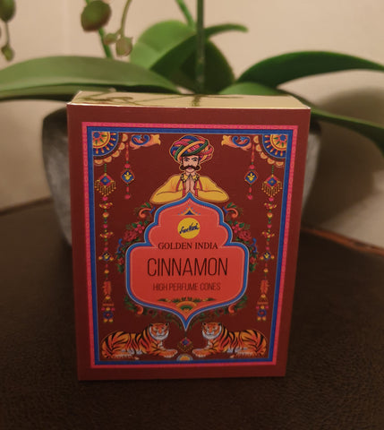 Golden India Incense Cones - Cinnamon