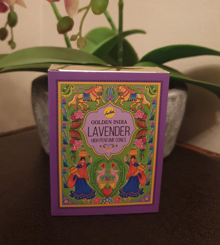 Golden India Incense Cones - Lavender