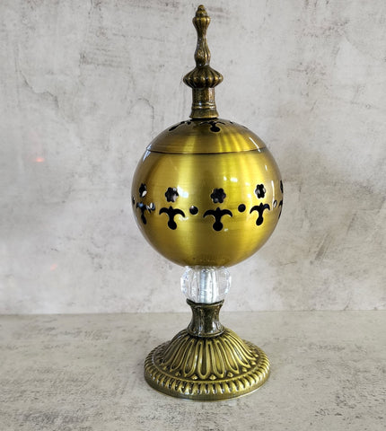 Fancy Metallic Loban Burner - Gold (20cm)