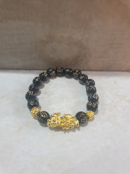 Pi Xiu Black Obsidian Bracelet For Wealth - Black