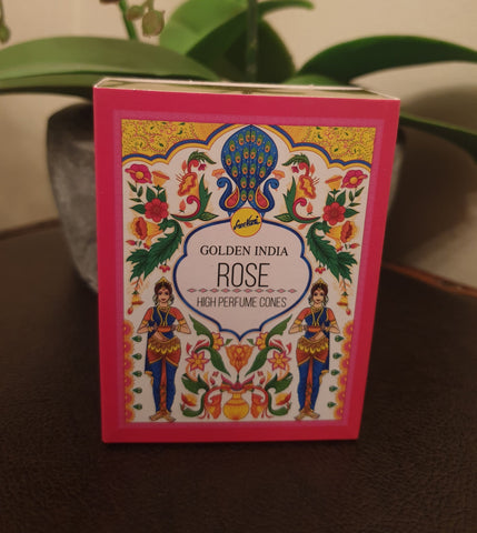 Golden India Incense Cones - Rose