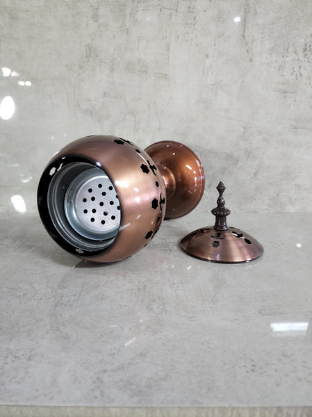 Large Fancy Metallic Loban Burner - Rose Gold (27cm)