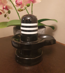 Cast Marble Lingam with Stripes