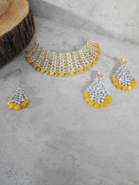 Orange Choker Jewellery Set