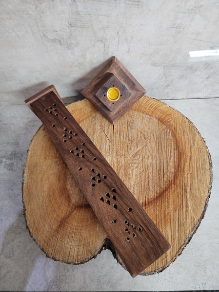 Wooden Incense and Cone Holder