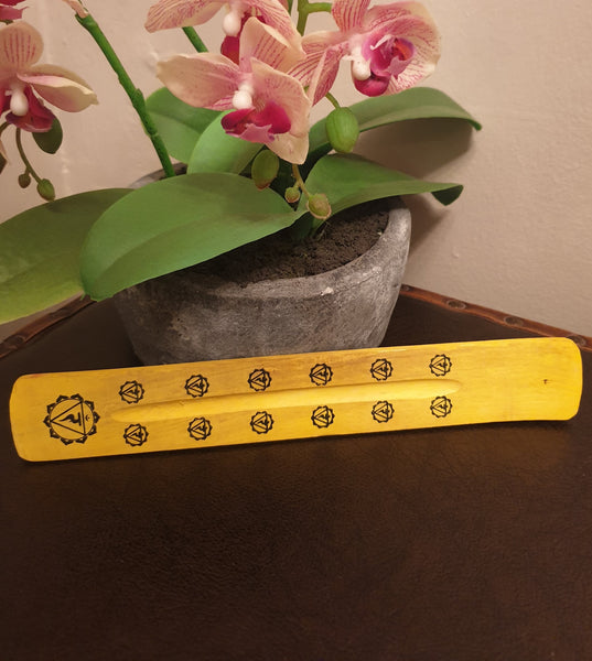 Yellow Wooden Incense Holder