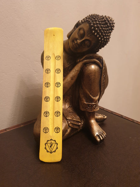 Yellow Wooden Incense Holder